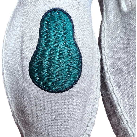 SOLUDOS by Jason Polan Women 9.5 Avacodo Embroidered Espadrilles Beige Flats - Picture 10 of 16